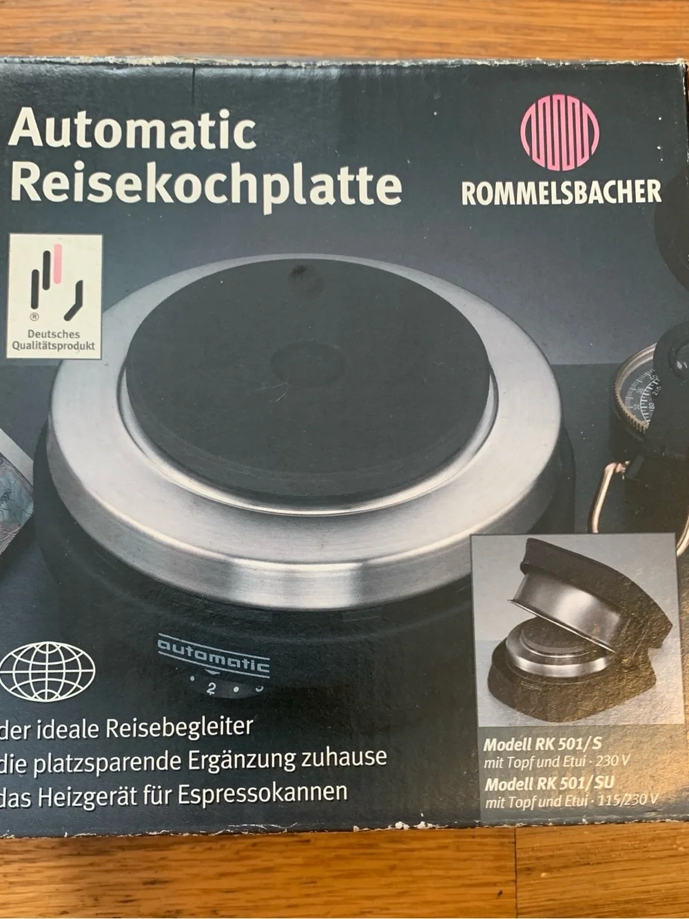 Rommelsbacher Automatic Travel Hot Plate Stainless Steel Model RK 501/ S 80mm